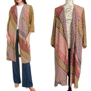 Cabi Poet Patchwork Floral Kimono Jacket duster top M Boho Style 5664 Festival